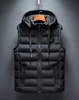 Primadon Westen Schwarz / M Max | Isolierende Herren Weste mit Kapuze für Outdoor warm
