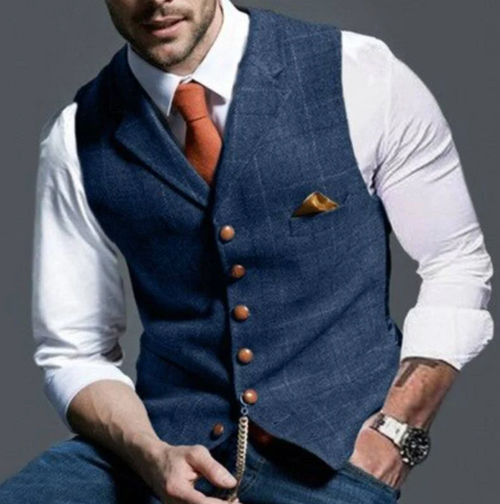 Adrian | Elegante Weste Herren mit Reverskragen schwarz 0