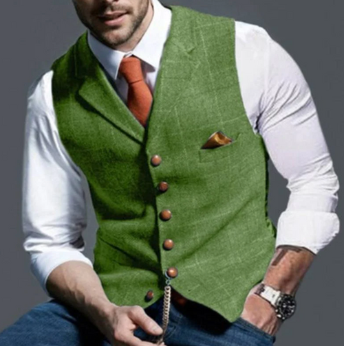 Adrian | Elegante Weste Herren mit Reverskragen schwarz 1