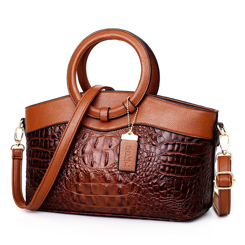Elegante Handtasche für Damen aus hochwertigem Leder geräumig Vintage schwarz 0