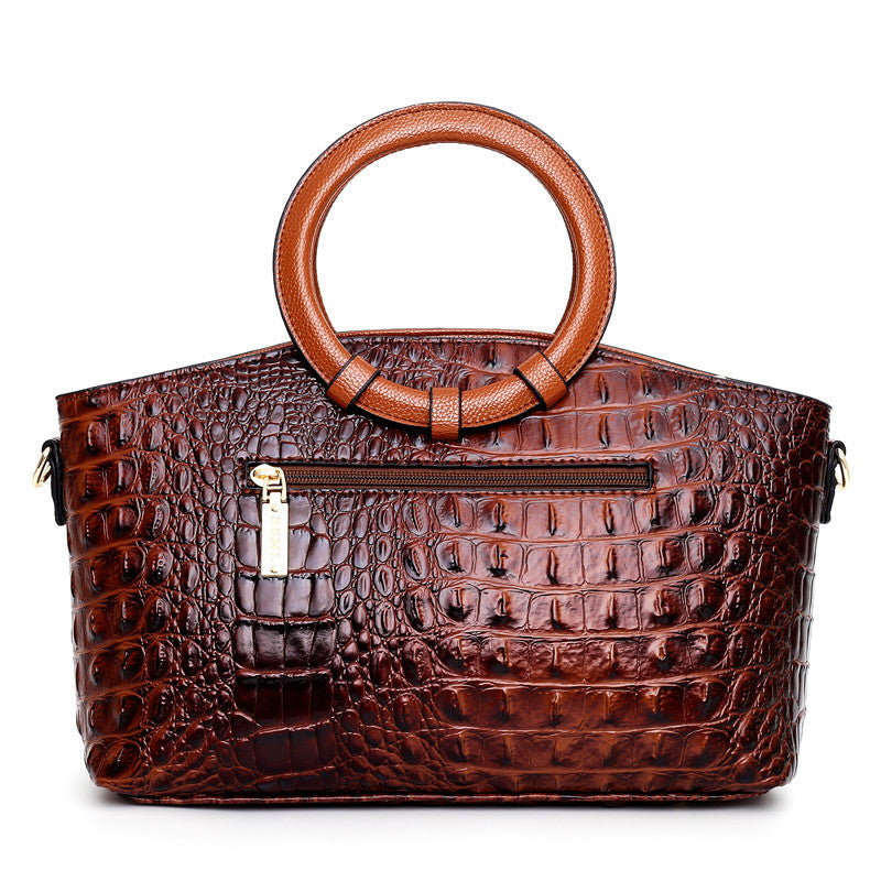 Elegante Handtasche für Damen aus hochwertigem Leder geräumig Vintage schwarz 1