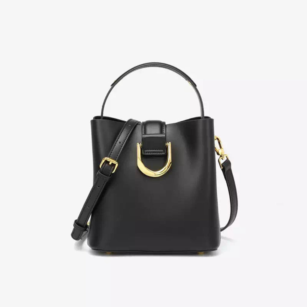 Elegante Lederhandtasche für Damen schwarz vielseitig aus Rindsleder 2