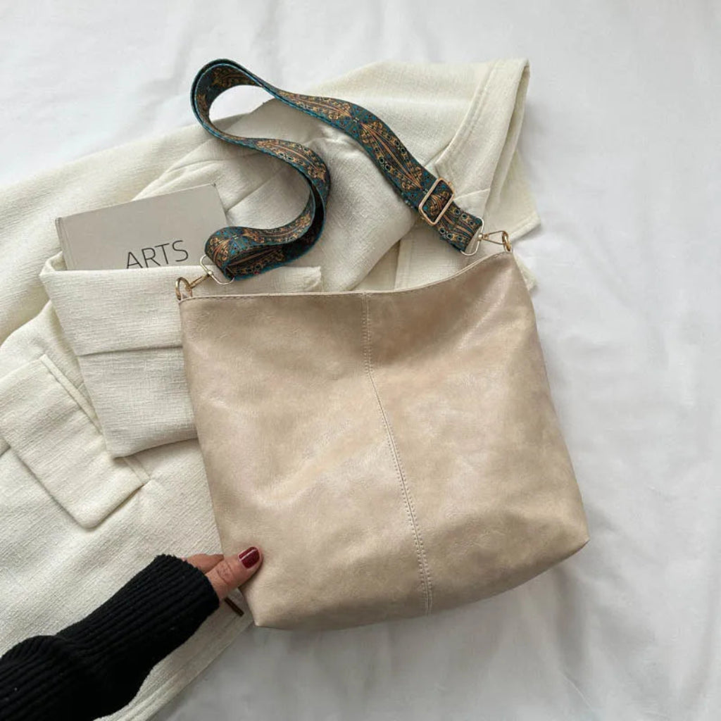 Elegante Vintage Umhängetasche für Damen aus Leder zeitlos robust 2