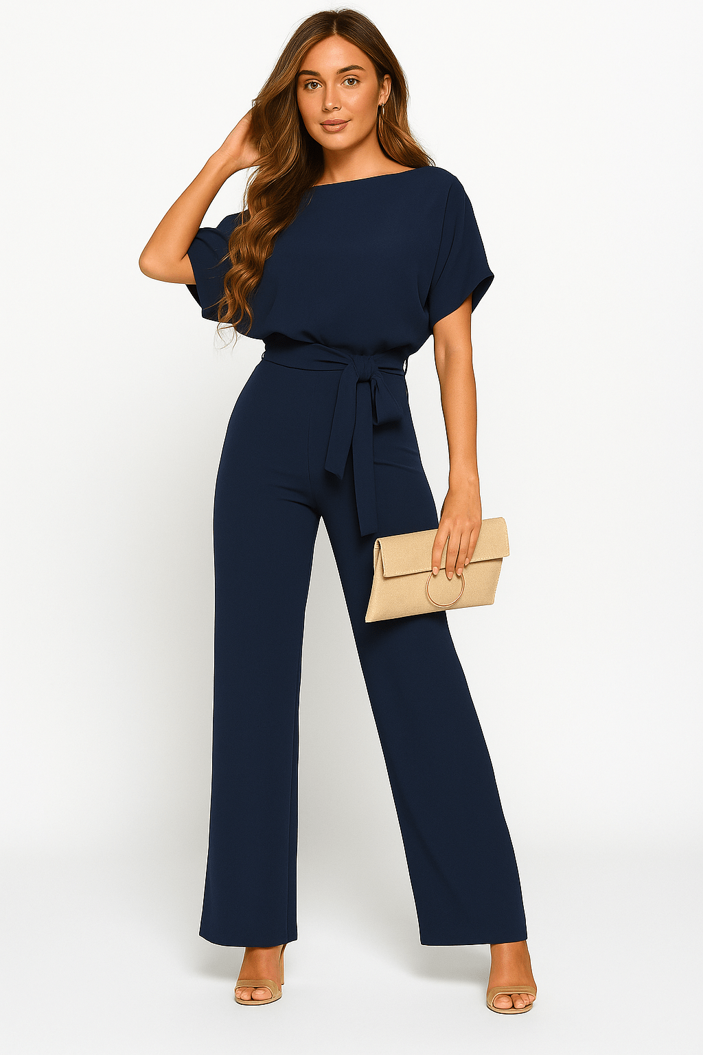 Elva | Eleganter Jumpsuit für Damen festlich mit Gürtel 8