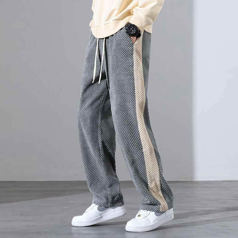 Lässige Jogginghose für Damen Waffelcord mit Kontraststreifen bequem atmungsaktiv 0