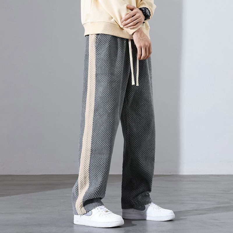 Lässige Jogginghose für Damen Waffelcord mit Kontraststreifen bequem atmungsaktiv 4