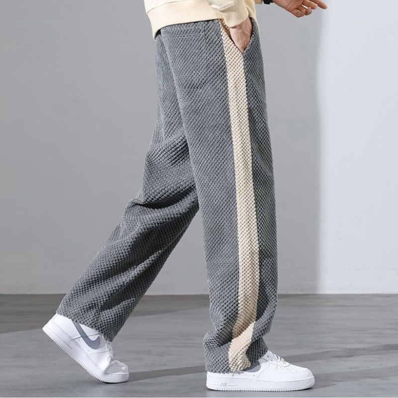 Lässige Jogginghose für Damen Waffelcord mit Kontraststreifen bequem atmungsaktiv 5