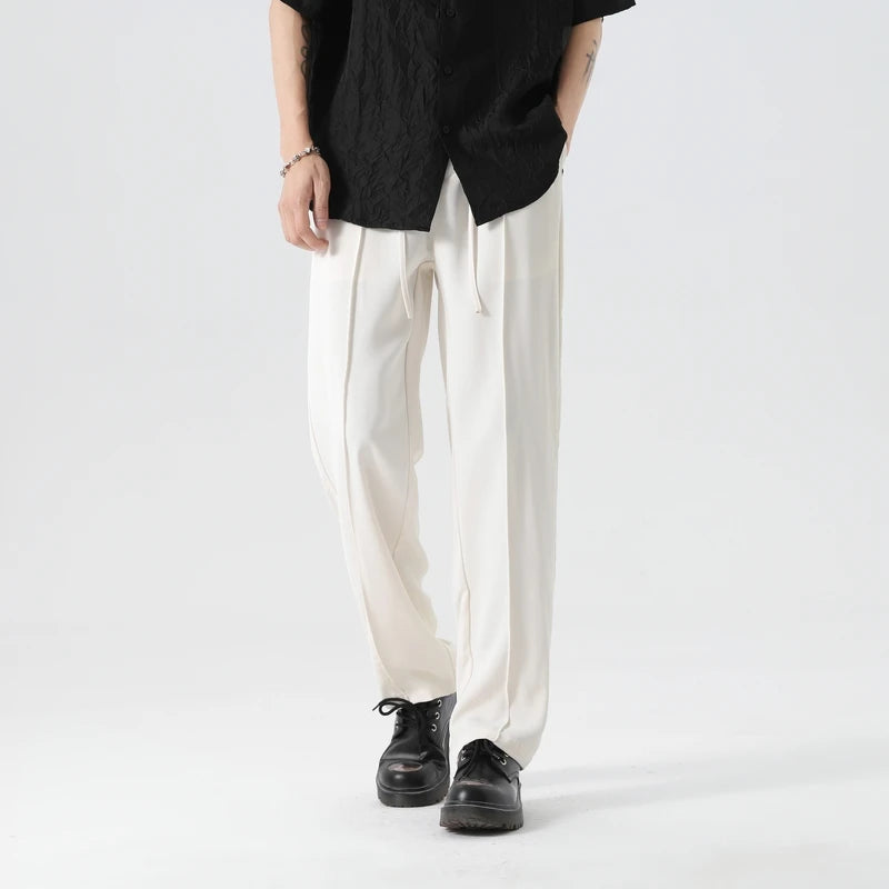 Lässige Leinenhose für Herren weit geschnitten atmungsaktiv Sommer Freizeit 0