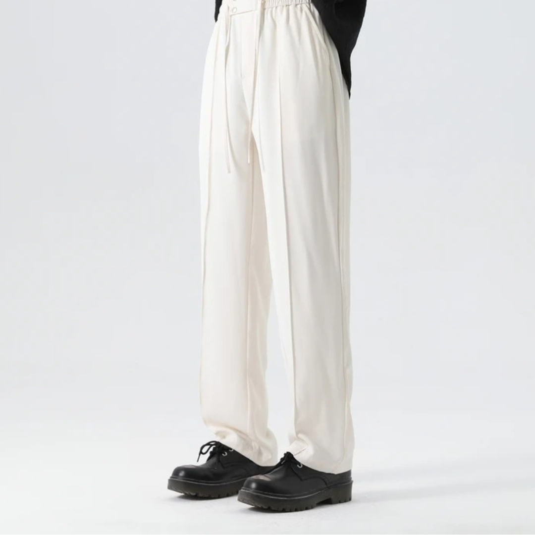 Lässige Leinenhose für Herren weit geschnitten atmungsaktiv Sommer Freizeit 1
