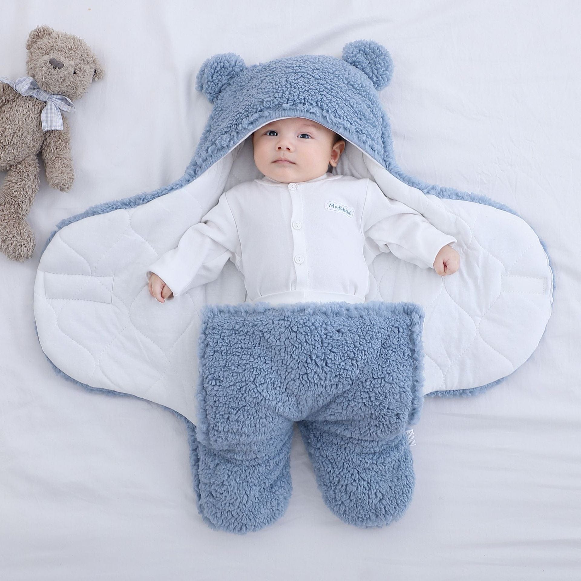 Cozy Baby Blanket for Newborns Soft Breathable Warm with Bear Ears 2