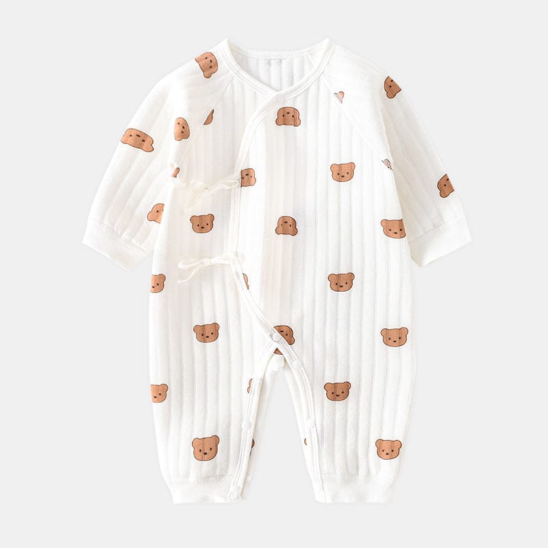 Soft Baby Romper for Newborns Spring Autumn Cute Bear Design 4