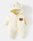 Cozy Baby Overall for Unisex Thickly Padded Winter Bear Design 2