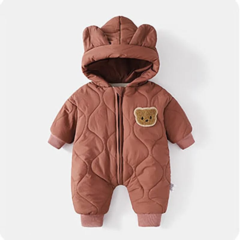 Cozy Baby Overall for Unisex Thickly Padded Winter Bear Design 3