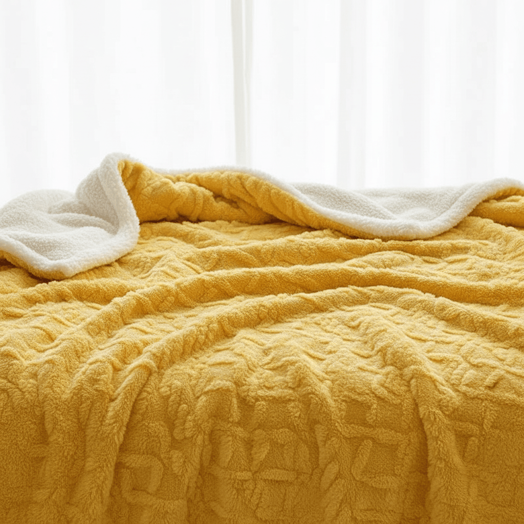 Kuschelige Decke für Unisex aus Mikrofaser und Lammwolle Winter wasserabweisend 9