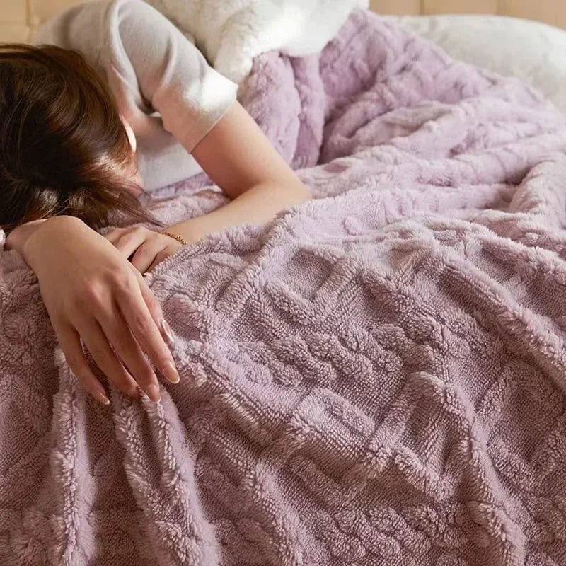 Kuschelige Decke für Unisex aus Mikrofaser und Lammwolle Winter wasserabweisend 6