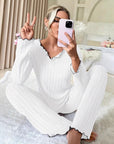 Elegant Cotton Pajama Set for Women Comfortable with Ruffles Relaxed Nights 6
