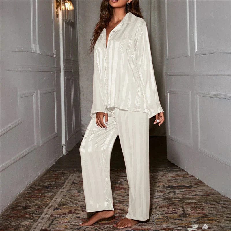 Luxurious Silk Pajama Set for Women Long Sleeve Breathable Relaxed Nights 5
