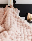 Soft Faux Fur Blanket for Unisex Portable Cozy Versatile 3