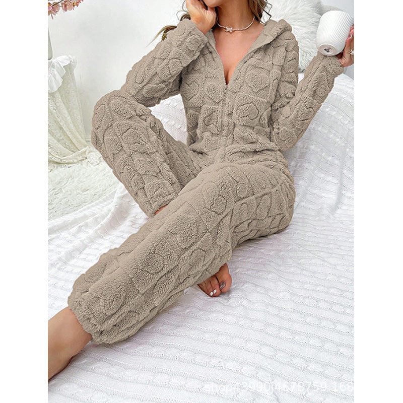 Cozy Fleece Jumpsuit for Women Warm Soft Comfortable Home 7