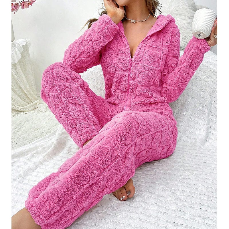Cozy Fleece Jumpsuit for Women Warm Soft Comfortable Home 2