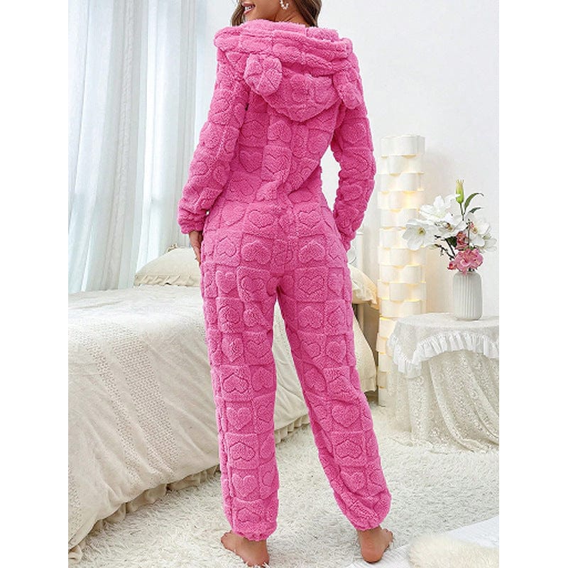 Cozy Fleece Jumpsuit for Women Warm Soft Comfortable Home 3