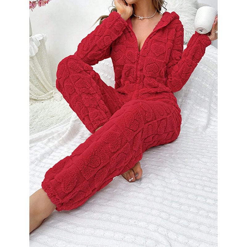 Cozy Fleece Jumpsuit for Women Warm Soft Comfortable Home 4