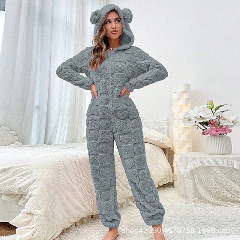 Cozy Fleece Jumpsuit for Women Warm Soft Comfortable Home 1