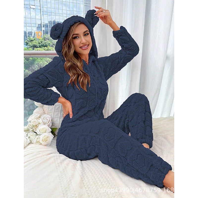 Cozy Fleece Jumpsuit for Women Warm Soft Comfortable Home 8