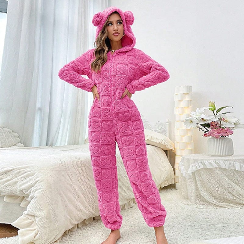 Cozy Fleece Jumpsuit for Women Warm Soft Comfortable Home 5