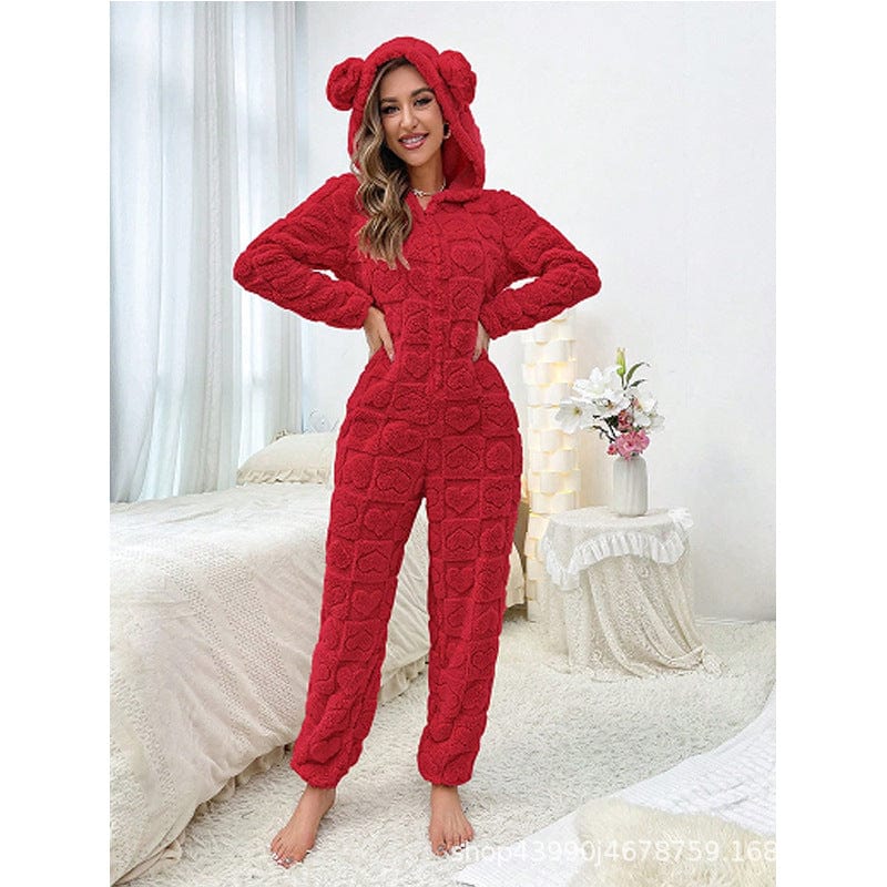 Cozy Fleece Jumpsuit for Women Warm Soft Comfortable Home 9