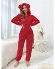 Cozy Fleece Jumpsuit for Women Warm Soft Comfortable Home 9