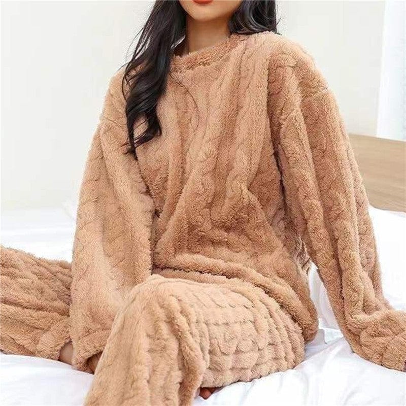 Cozy Fleece Pajama Set for Women Soft Breathable Relaxed Nights 7