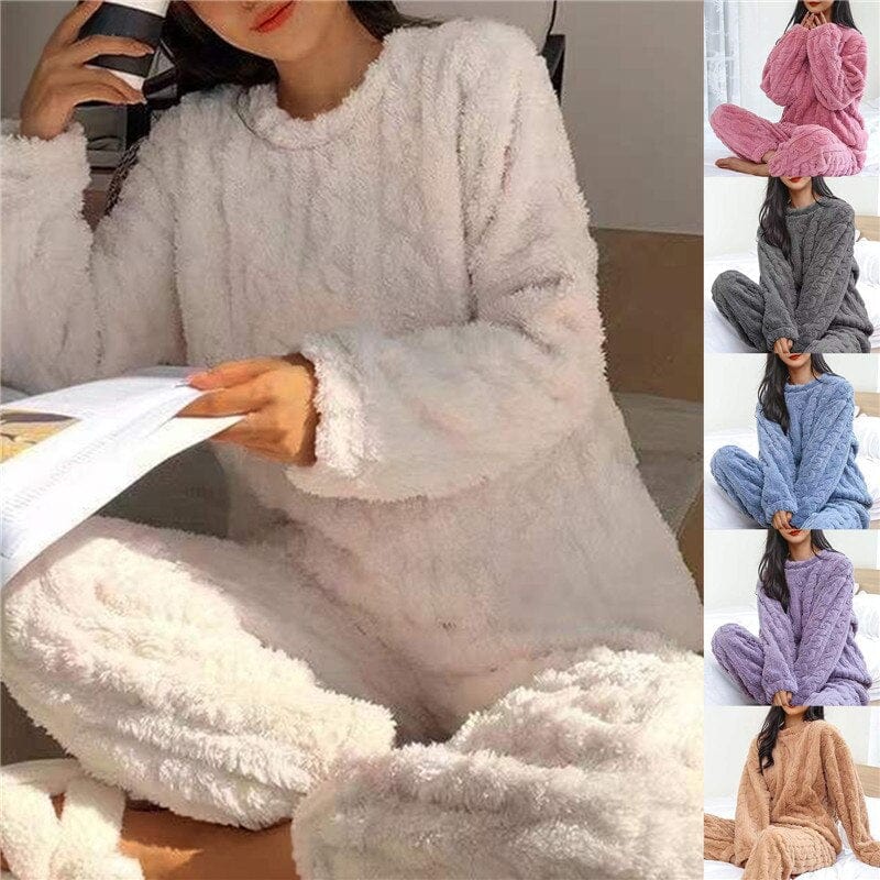 Cozy Fleece Pajama Set for Women Soft Breathable Relaxed Nights 2