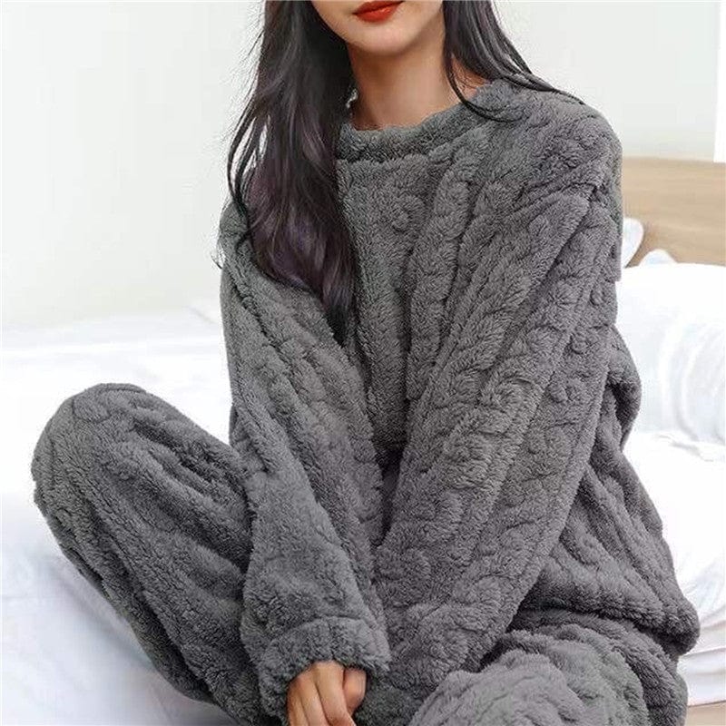 Cozy Fleece Pajama Set for Women Soft Breathable Relaxed Nights 4