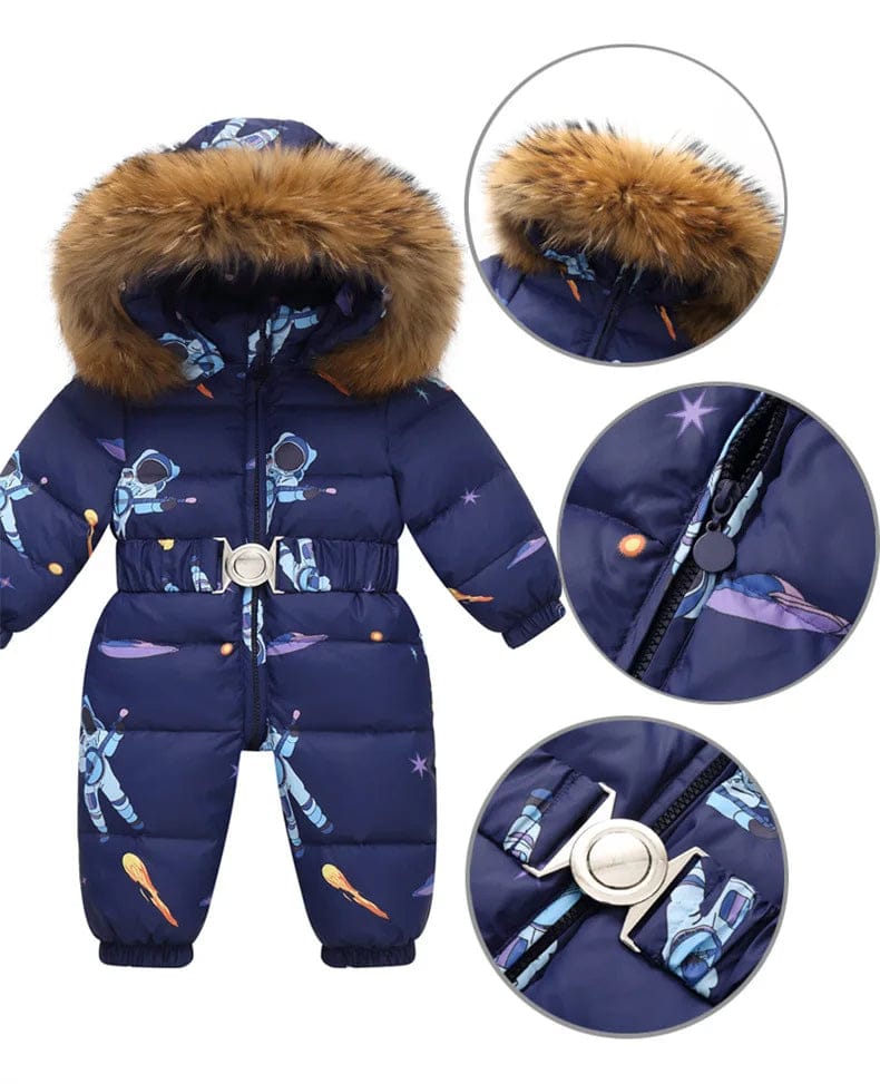 Warm Winter Overall for Kids waterproof with Hood elastic Waist 3