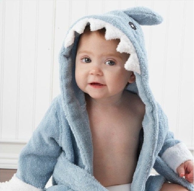 Soft Hooded Bathrobe for Kids Cotton Cute Animal Design 1