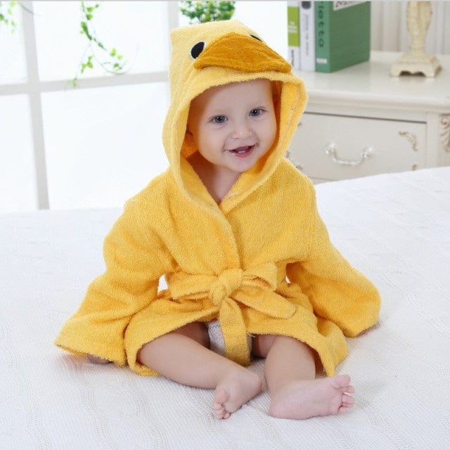 Soft Hooded Bathrobe for Kids Cotton Cute Animal Design 6