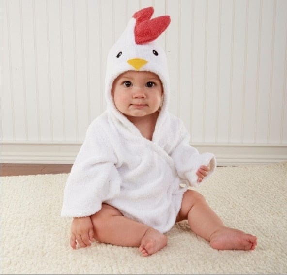 Soft Hooded Bathrobe for Kids Cotton Cute Animal Design 4