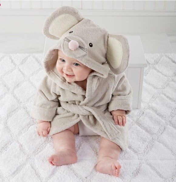 Soft Hooded Bathrobe for Kids Cotton Cute Animal Design 2