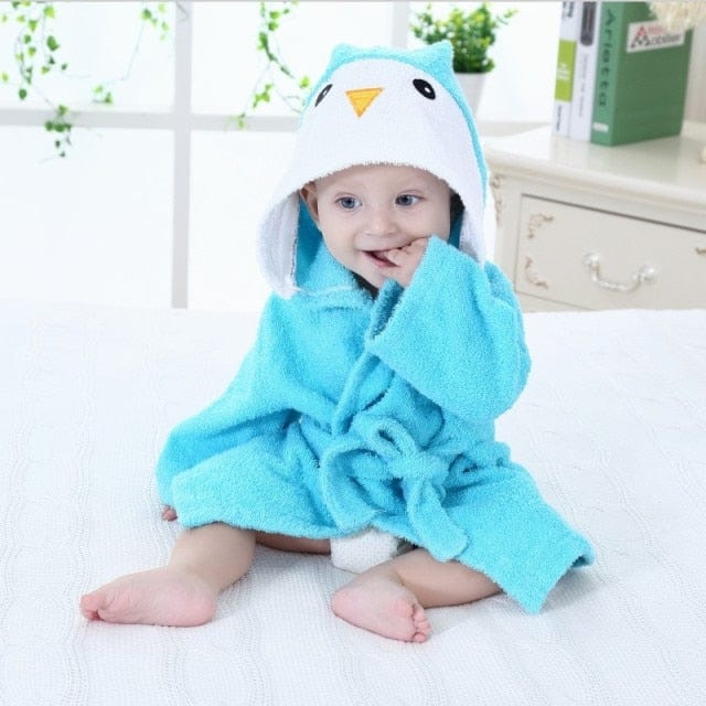 Soft Hooded Bathrobe for Kids Cotton Cute Animal Design 5