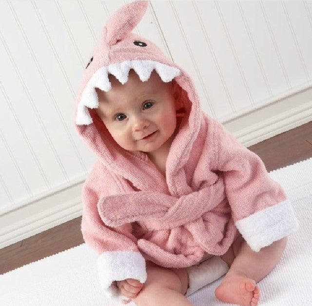 Soft Hooded Bathrobe for Kids Cotton Cute Animal Design 3