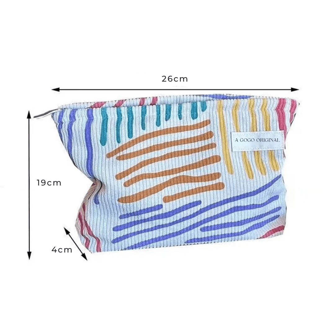Pavoco Kosmetiktaschen Default Amelie gestreifte Cord Kosmetiktasche für Damen kompakt