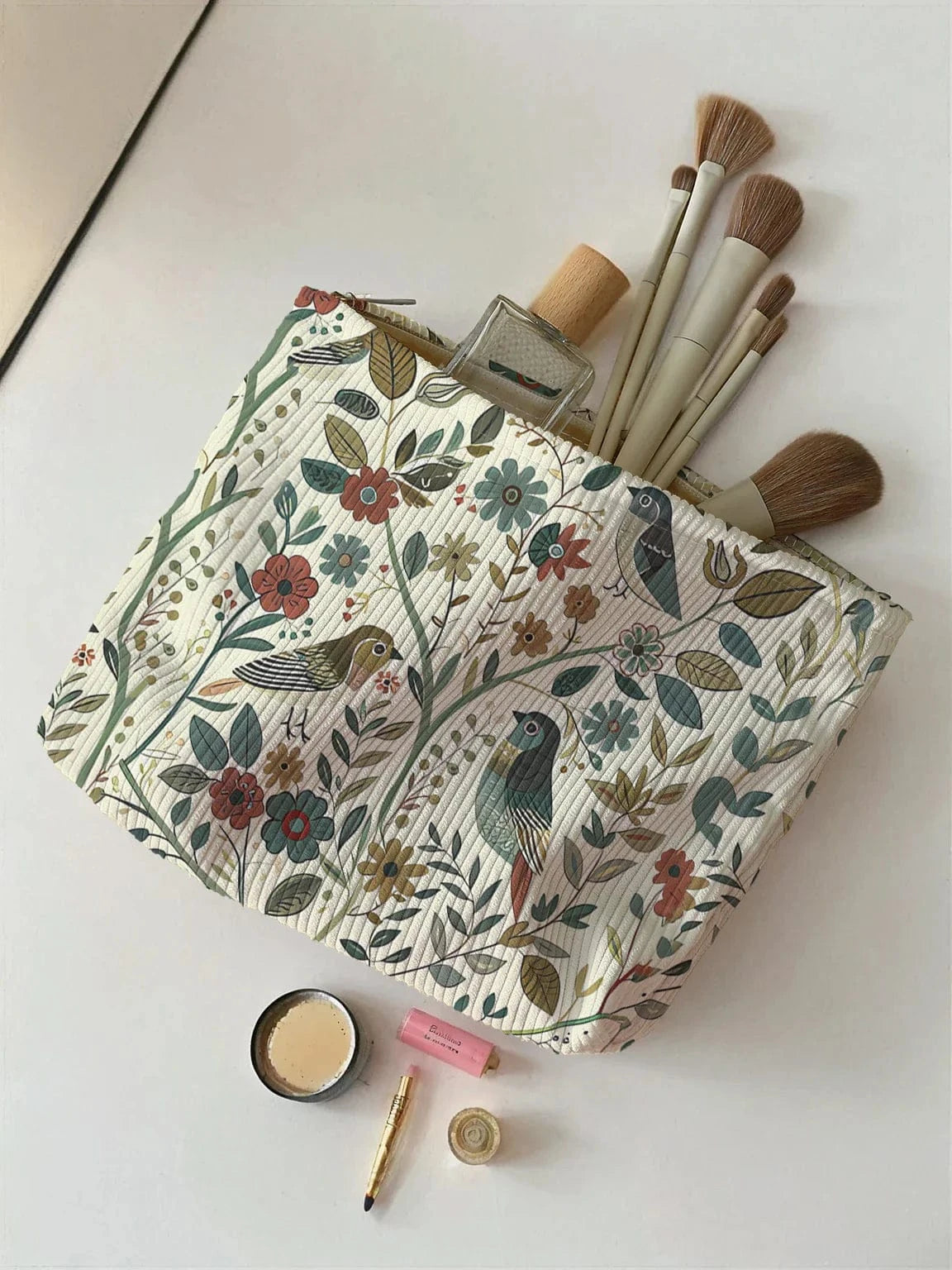 Pavoco Kosmetiktaschen & -etuis Default Sunny | kompakte Cord Kosmetiktasche für Damen leicht