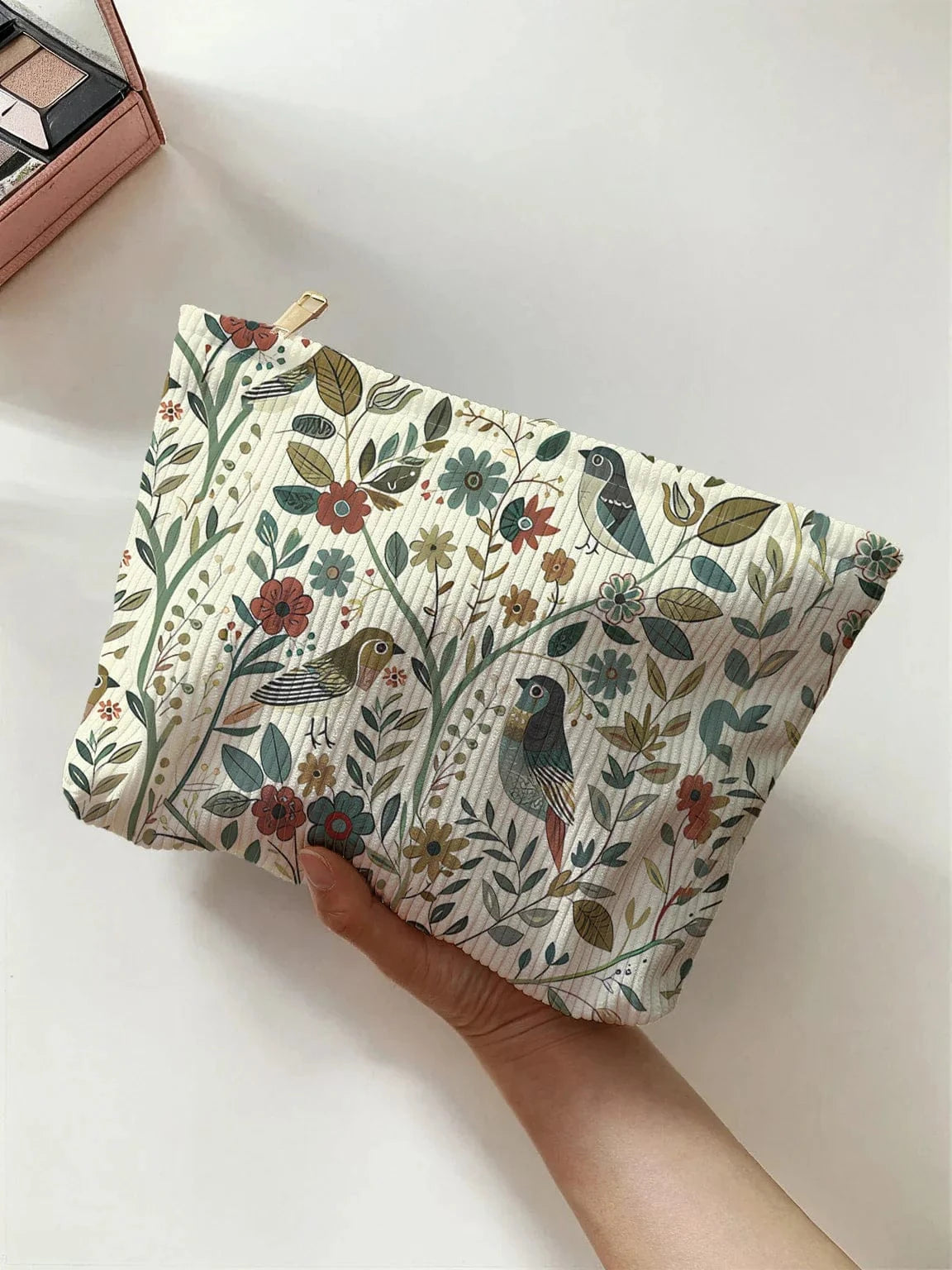 Pavoco Kosmetiktaschen & -etuis Default Sunny | kompakte Cord Kosmetiktasche für Damen leicht