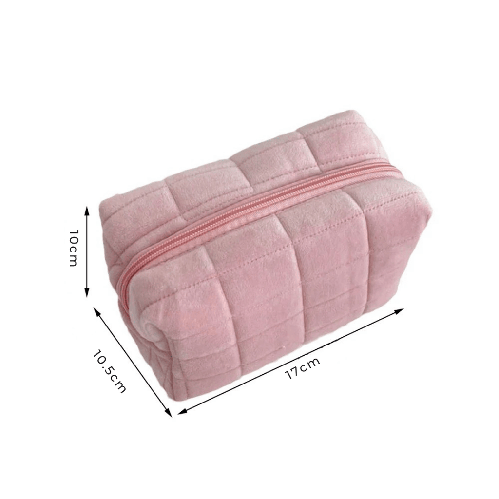 Pavoco Kosmetiktaschen & -etuis Nora kompakte Plüsch Kosmetiktasche für Damen weich