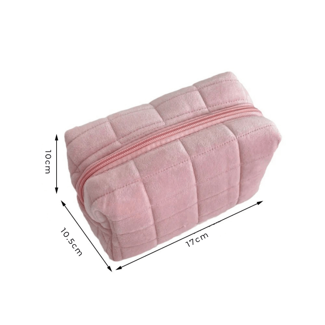 Pavoco Kosmetiktaschen & -etuis Nora kompakte Plüsch Kosmetiktasche für Damen weich