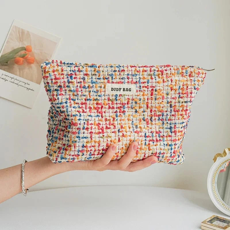 Pavoco Kosmetiktaschen Große Tasche Pastell Nora weiche Plüsch Kosmetiktasche für Damen geräumig