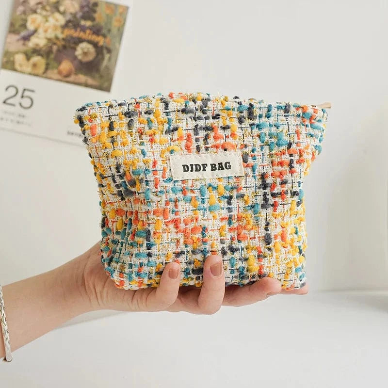 Pavoco Kosmetiktaschen Kleine Tasche Aquarell Nora weiche Plüsch Kosmetiktasche für Damen geräumig