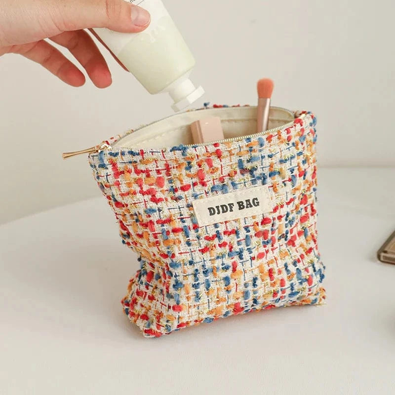 Pavoco Kosmetiktaschen Kleine Tasche Konfetti Nora weiche Plüsch Kosmetiktasche für Damen geräumig