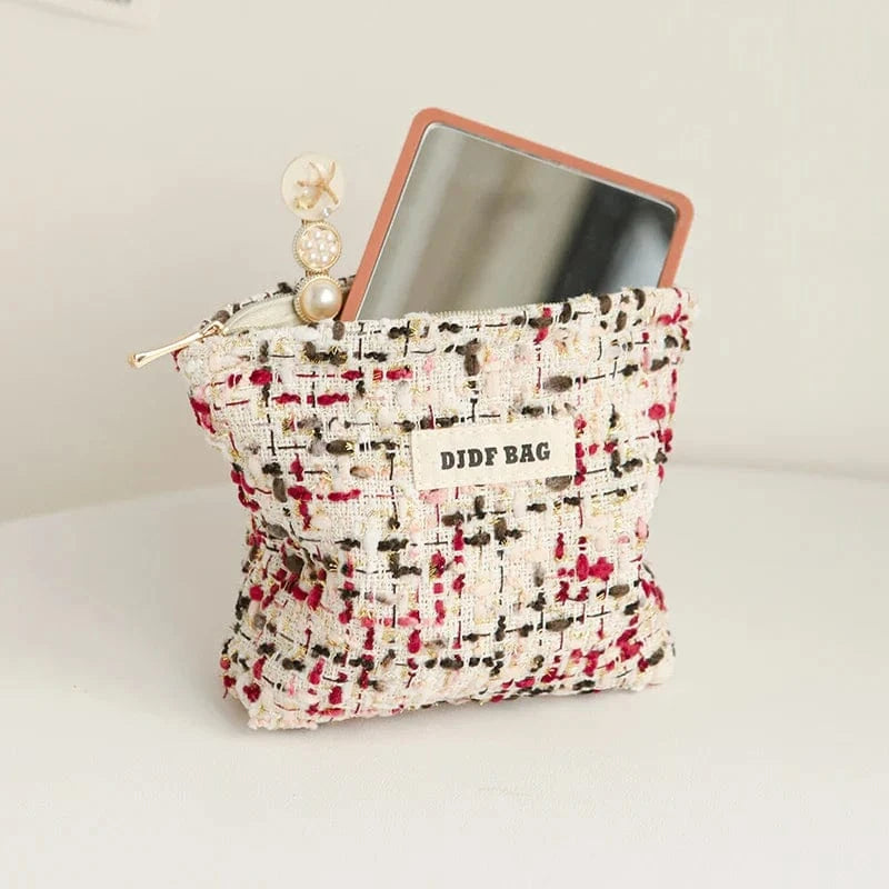 Pavoco Kosmetiktaschen Kleine Tasche Muster Nora weiche Plüsch Kosmetiktasche für Damen geräumig